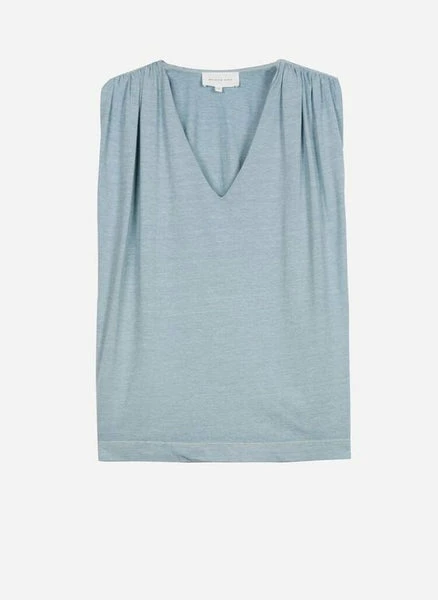 Maison Anje Dina V Neck T Shirt - Ice Blue 1 Maison Anje Dina V Neck T Shirt - Ice Blue