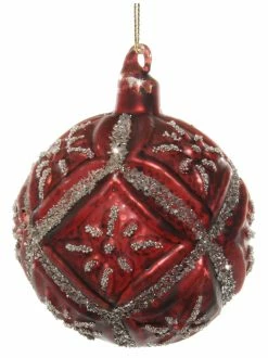 Shishi Bola Xmas Floral Burgundy Plata