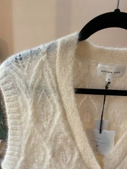 Maison Anje Mohair Lemoto Sleeveless Cardigan