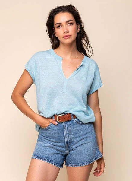 Maison Anje Lenicole Linen/ Cotton Sleeveless Top - Ice Blue 1 Maison Anje Lenicole Linen/ Cotton Sleeveless Top - Ice Blue
