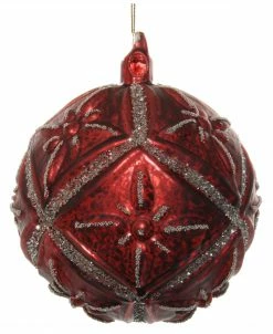 Shishi Bola Xmas Floral Burdeos Plada