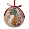 Shishi 11cm Gold Red Ball with sledding Dogs