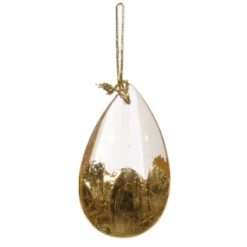 Shishi 5cm Gold Leaf Glass Drop