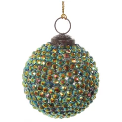 Shishi 7cm Green Diamond Bead Glass Ball