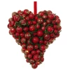 Shishi 12cm Red Gold Glitterd Berry Heart