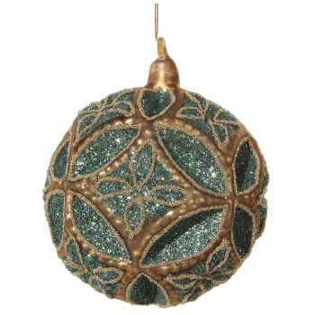 Shishi 10cm Gold Brown Blue Glass Floral Ball 1 Shishi 10cm Gold Brown Blue Glass Floral Ball