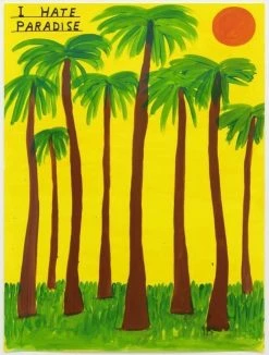 Third Drawer Down David Shrigley 'I Hate Paradise' Tea Towel